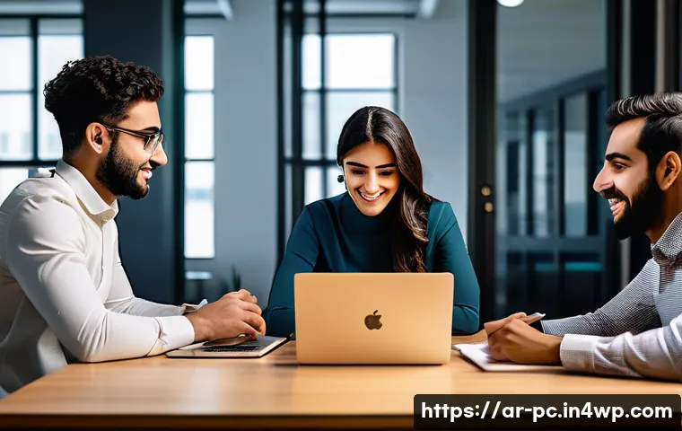 코워킹 스페이스의 고용주와 근로자 관계 - A group of young, diverse Arab professionals, both male and female, are working collaboratively and ...